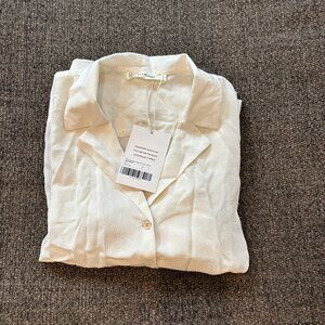 Everlane The Notch Shirt in Washable Silk Off-White